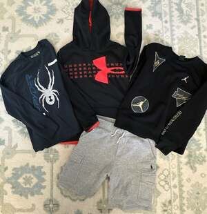 Boys M 10-12 Bundle Clothes Lot Jordan Polo Ralph Lauren UA + Youth M